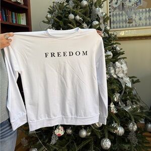 White FREEDOM Charlie Kirk Sweatshirt
